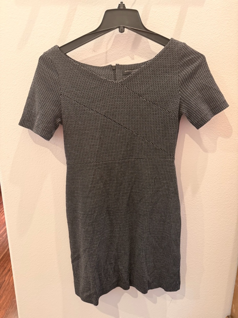 Banana Republic Black & White Textured Midi Dress